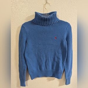 Ralph Lauren Sport Women's blue turtleneck jumper/sweater medium